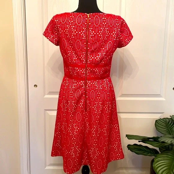 Maggy London Red Eyelet Dress - Picture 3 of 6